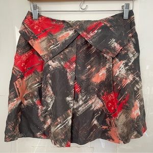 Vintage Poleci 100% printed silk skirt